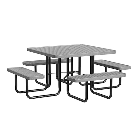 Square Picnic Table, Granite, Surface Mount, 46 in MPN:T46SQSM-GRANITE