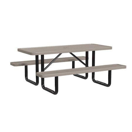 Rectangle Picnic Table, Beige, In Ground Mount, 6 ft L MPN:T6XPIG-BEIGE
