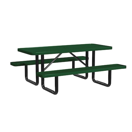 Picnic Table, Black/Green, In Ground Mount, 6 ft L MPN:T6XPIG-BLACK GREEN