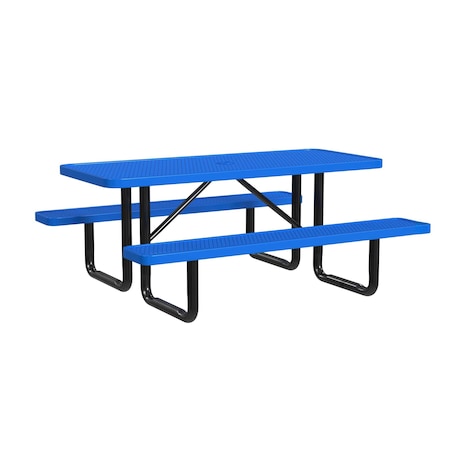 Rectangle Picnic Table, Blue, In Ground Mount, 6 ft L MPN:T6XPIG-BLUE