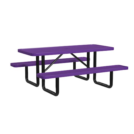 Rectangle Picnic Table, Purple, In Ground Mount, 6 ft L MPN:T6XPIG-PURPLE