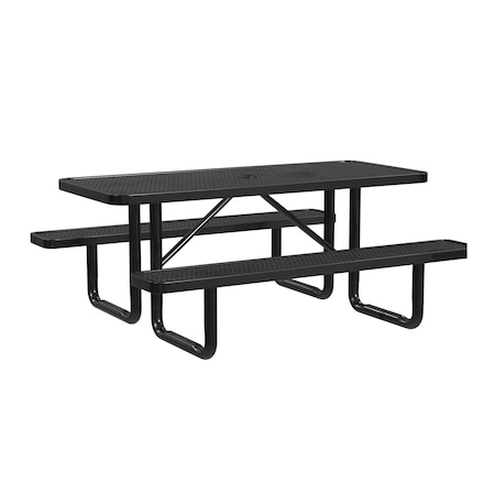 Rectangle Portable Picnic Table, Black, 6 ft L MPN:T6XPP-BLACK