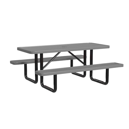 Rectangle Portable Picnic Table, Gray, 6 ft L MPN:T6XPP-GRAY