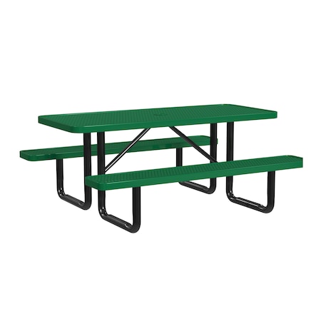 Rectangle Portable Picnic Table, Green, 6 ft L MPN:T6XPP-GREEN