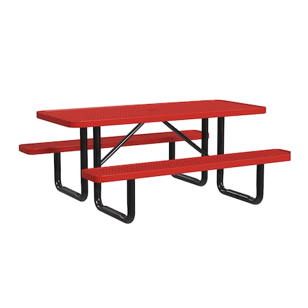 Rectangle Portable Picnic Table, Red, 6 ft L MPN:T6XPP-RED