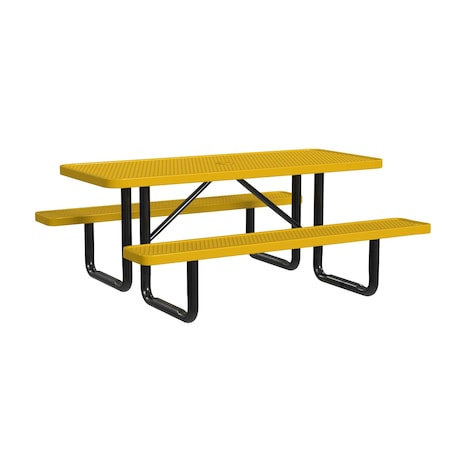 Rectangle Portable Picnic Table, Yellow, 6 ft L MPN:T6XPP-YELLOW