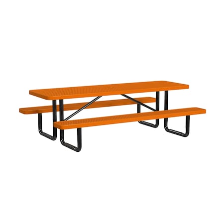 Rectangle Picnic Table, Orange, In Ground Mount, 8 ft L MPN:T8XPIG-ORANGE