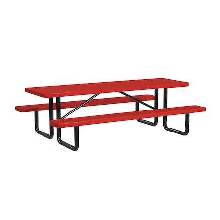 Rectangle Portable Picnic Table, Red, 8 ft L MPN:T8XPP-RED
