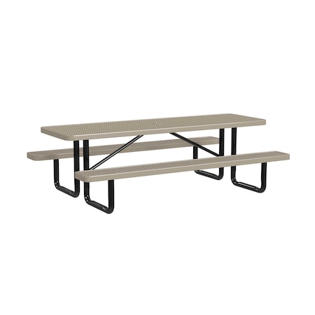 Rectangle Picnic Table, Beige, Surface Mount, 8 ft L MPN:T8XPSM-BEIGE