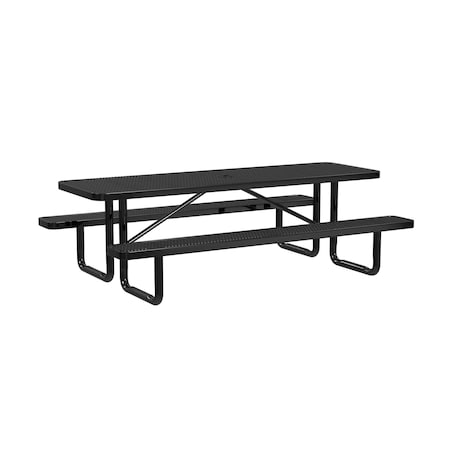 Rectangle Picnic Table, Black, Surface Mount, 8 ft L MPN:T8XPSM-BLACK