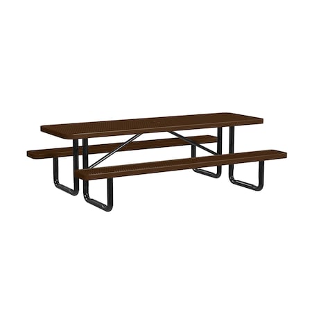 Rectangle Picnic Table, Brown, Surface Mount, 8 ft L MPN:T8XPSM-BROWN