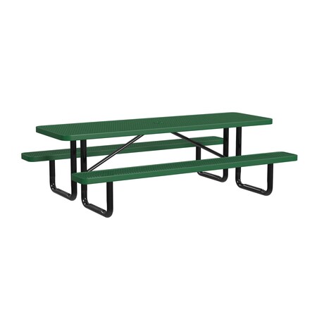 Rectangle Picnic Table, Green, Surface Mount, 8 ft L MPN:T8XPSM-GREEN
