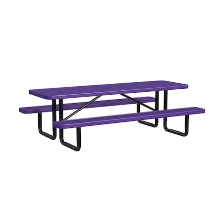 Rectangle Picnic Table, Purple, Surface Mount, 8 ft L MPN:T8XPSM-PURPLE