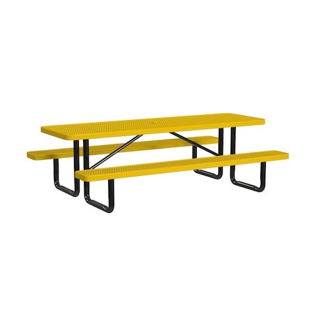 Rectangle Picnic Table, Yellow, Surface Mount, 8 ft L MPN:T8XPSM-YELLOW