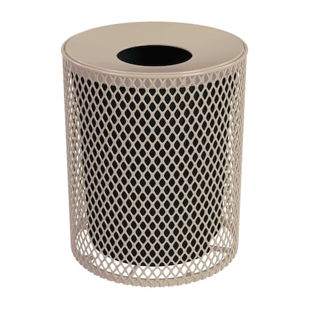 32 gal. 9 Gauge Metal Trash Can, Beige MPN:32EXP-BEIGE