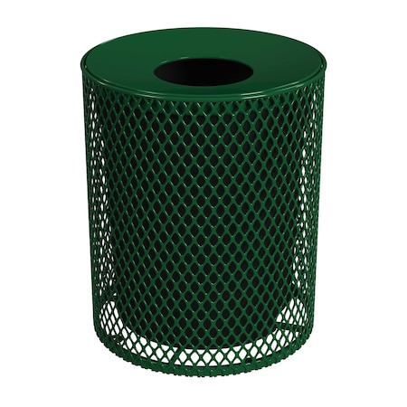 32 gal. 9 Gauge Metal Trash Can, Black/Green MPN:32EXP-BLACK GREEN