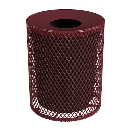 32 gal. 9 Gauge Metal Trash Can, Burgundy MPN:32EXP-BURGUNDY