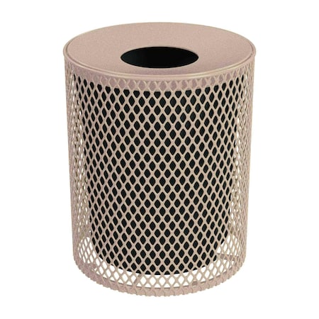 32 gal. 9 Gauge Metal Trash Can, Sandstone MPN:32EXP-SANDSTONE