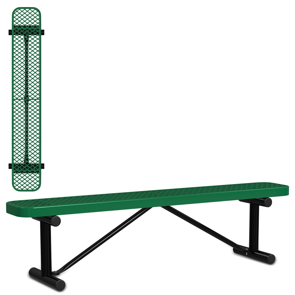 Leisure Craft Outdoor Bench, 18-3/8inH x 72inW x 15inD, Black/Green MPN:B6XPP-GREEN