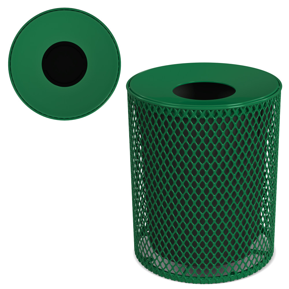 Leisure Craft Expanded Metal Outdoor Receptacle, 32-Gallon, Green MPN:32EXPLNSML-GREEN