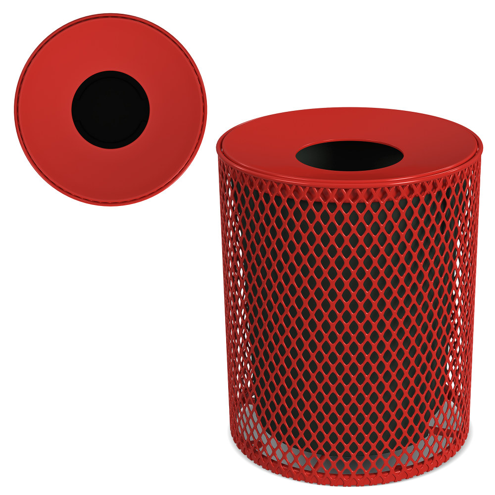 Leisure Craft Expanded Metal Outdoor Receptacle, 32-Gallon, Red MPN:32EXPLNSML-RED