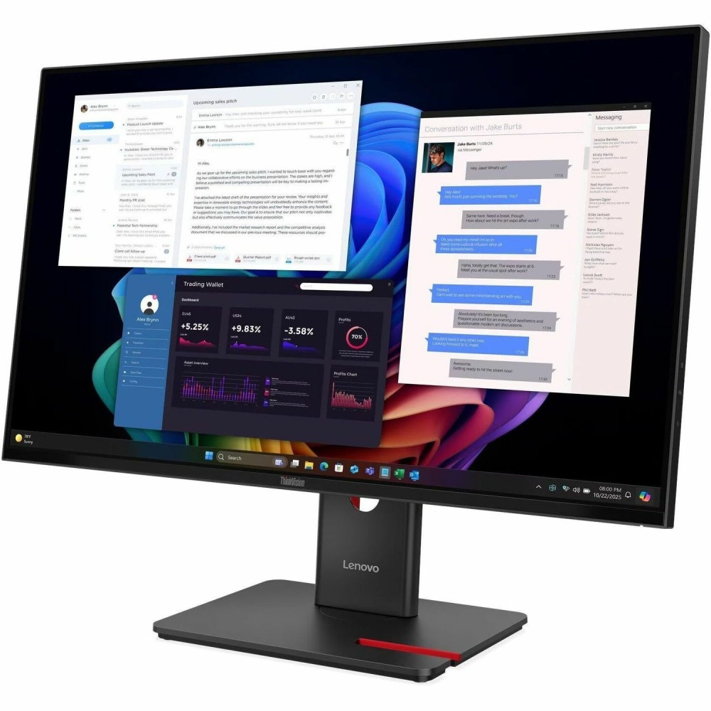 Lenovo ThinkVision T27UD-40 27in Class ( 27in Viewable) 4K UHD LED Monitor, 16:9, Eclipse Black MPN:64AFGAR2US