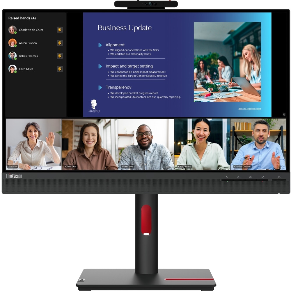Lenovo ThinkVision T24v-30 24in Class Webcam Full HD LCD Monitor - 16:9 - Raven Black - 23.8in Viewable - 63D8MAR3US MPN:63D8MAR3US