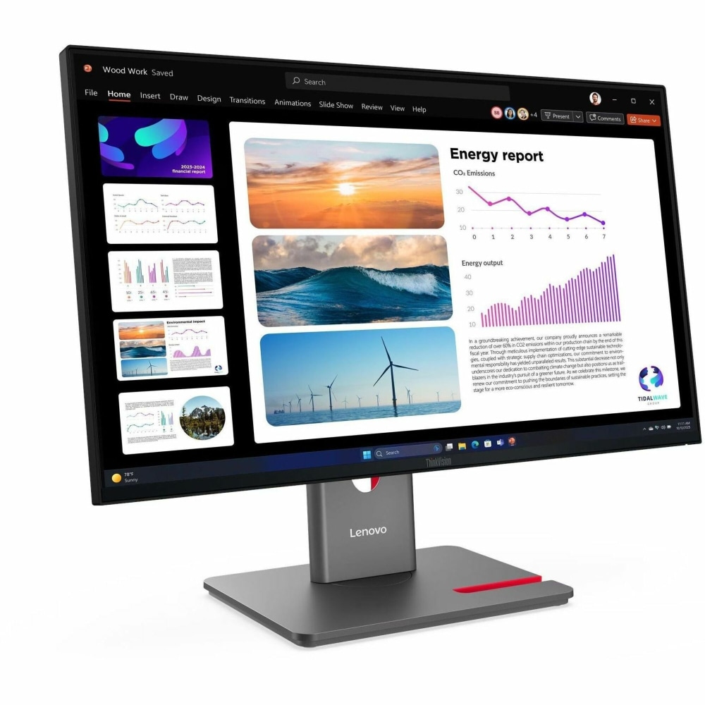 Lenovo ThinkVision P24Q-40 24in Class (23.8in Viewable) WQHD LED Monitor, 16:9, Raven Black MPN:64B2GAR1UZ