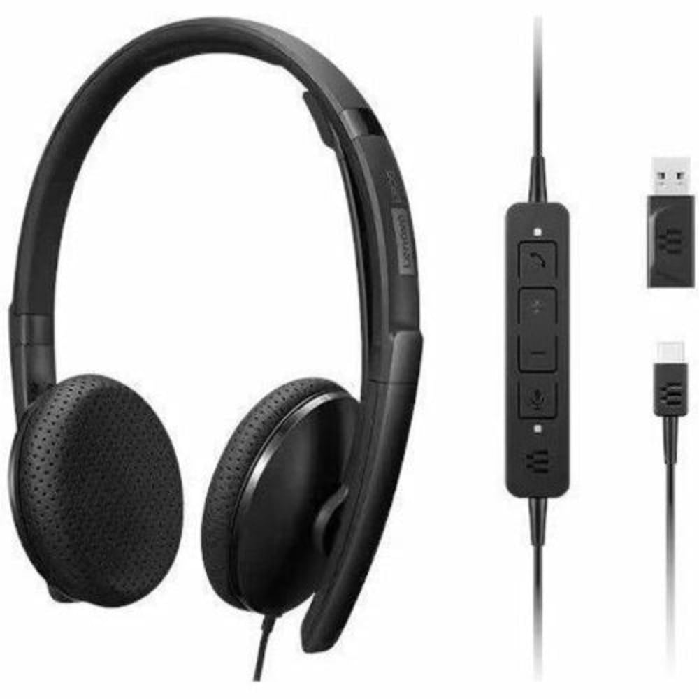 Lenovo Wired VoIP Headset (UC) - Microsoft Teams Certification - Stereo - USB Type C - Wired - 2.2 Kilo Ohm - 4XD1M39028 MPN:4XD1M39028