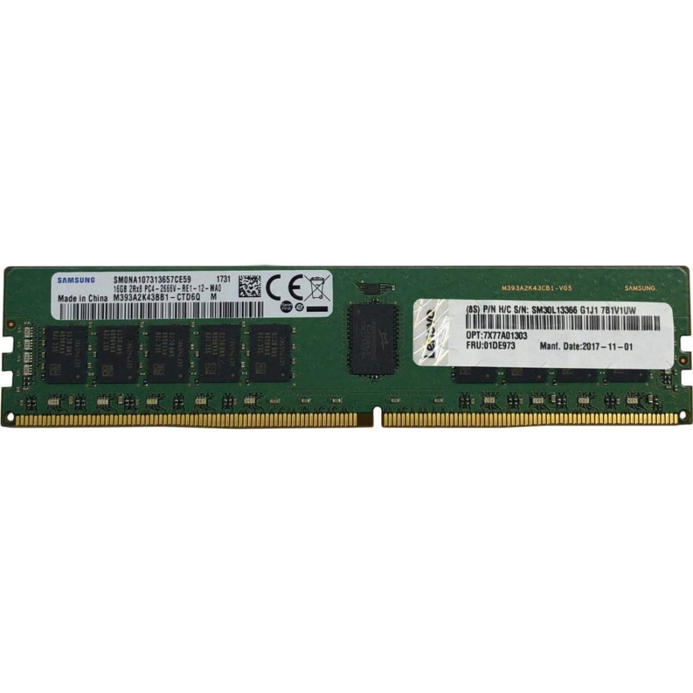 Lenovo 16GB TruDDR4 Memory Module - For Server - 16 GB (1 x 16GB) - DDR4-3200/PC4-25600 TruDDR4 - 3200 MHz - 1.20 V - ECC - Registered - 288-pin - DIMM MPN:4ZC7A15121