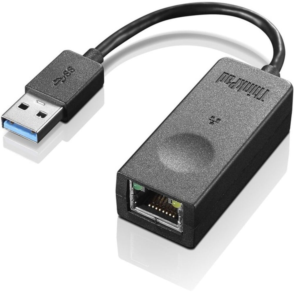 Lenovo ThinkPad USB3.0 to Ethernet Adapter - USB 3.0 - 1 Port(s) - 1 - Twisted Pair - 10/100/1000Base-T - Desktop MPN:4X90S91830