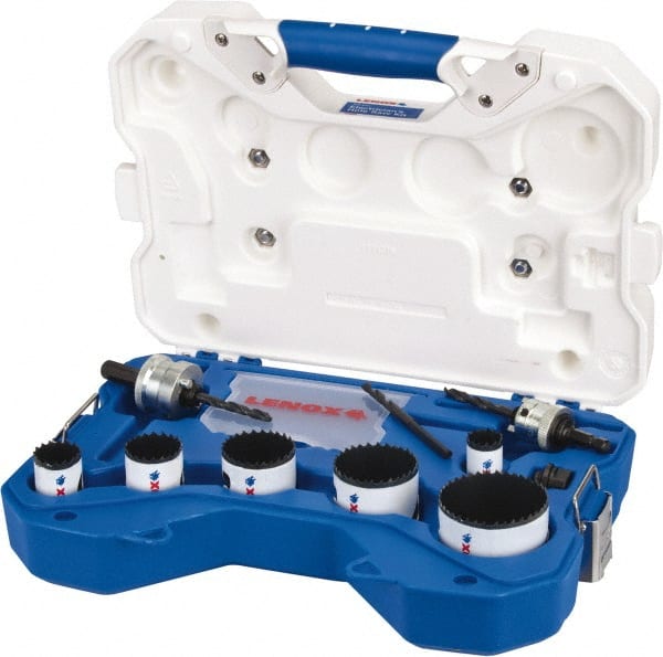 Electrician's Hole Saw Kit: 10 Pc, 7/8 to 2-1/2