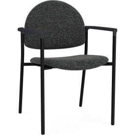 Lesro Chat Guest Chair Black Frame Onyx Black Armrests Connelly Crow Fabric CX1131.SBK.COX-01COCR