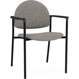 Lesro Chat Guest Chair Black Frame Onyx Black Armrests Connelly Dove Fabric CX1131.SBK.COX-01CODO