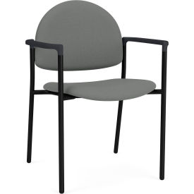 Lesro Chat Guest Chair Black Frame Onyx Black Armrests Open House Asteroid Fabric CX1131.SBK.COX-01OHAS