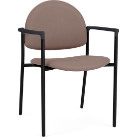 Lesro Chat Guest Chair Black Frame Onyx Black Armrests Open House Goose Fabric CX1131.SBK.COX-01OHGS