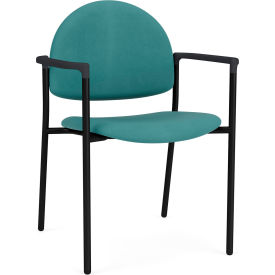 Lesro Chat Guest Chair Black Frame Onyx Black Armrests Patriot Plus Sea Vinyl CX1131.SBK.COX-01PPSE