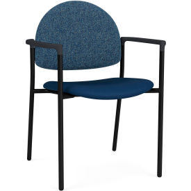 Lesro Chat Guest Chair Black Frame Connelly Blue Jay Back Patriot Plus Imperial Blue Vinyl Seat CX1131.SBK.COX-02COBJ.03PPIB