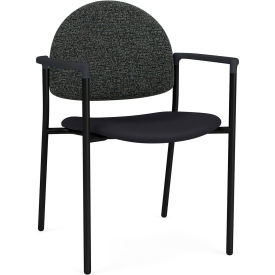 Lesro Chat Guest Chair Black Frame Connelly Crow Fabric Back Patriot Plus Black Vinyl Seat CX1131.SBK.COX-02COCR.03PPBK