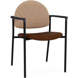 Lesro Chat Guest Chair Black Frame Connelly Wren Back Patriot Plus Mocha Vinyl Seat CX1131.SBK.COX-02COWN.03PPMO