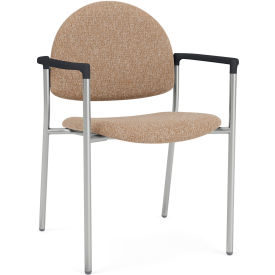 Lesro Chat Guest Chair Silver Frame Onyx Black Armrests Connelly Wren Fabric CX1131.SSV.COX-01COWN