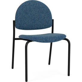Lesro Chat Armless Guest Chair Black Frame Connelly Blue Jay Fabric CX1132.SBK-01COBJ