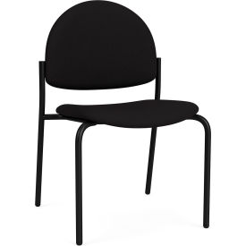 Lesro Chat Armless Guest Chair Black Frame Open House Black Fabric CX1132.SBK-01OHBK