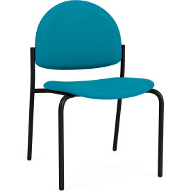 Lesro Chat Armless Guest Chair Black Frame Open House Waterfall Fabric CX1132.SBK-01OHWF