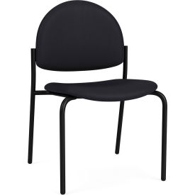 Lesro Chat Armless Guest Chair Black Frame Patriot Plus Black Vinyl CX1132.SBK-01PPBK