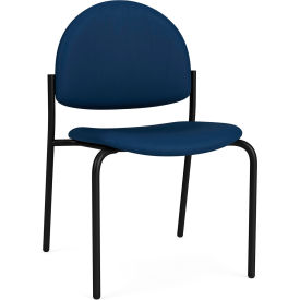 Lesro Chat Armless Guest Chair Black Frame Patriot Plus Imperial Blue Vinyl CX1132.SBK-01PPIB