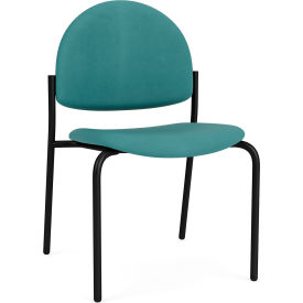 Lesro Chat Armless Guest Chair Black Frame Patriot Plus Sea Vinyl CX1132.SBK-01PPSE