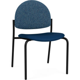 Lesro Chat Armless Guest Chair Black Frame Connelly Blue Jay Back Patriot Plus Imperial Blue Seat CX1132.SBK-02COBJ.03PPIB