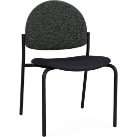 Lesro Chat Armless Guest Chair Black Frame Connelly Crow Fabric Back Patriot Plus Black Seat CX1132.SBK-02COCR.03PPBK
