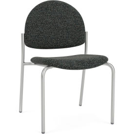 Lesro Chat Armless Guest Chair Silver Frame Connelly Crow Fabric CX1132.SSV-01COCR